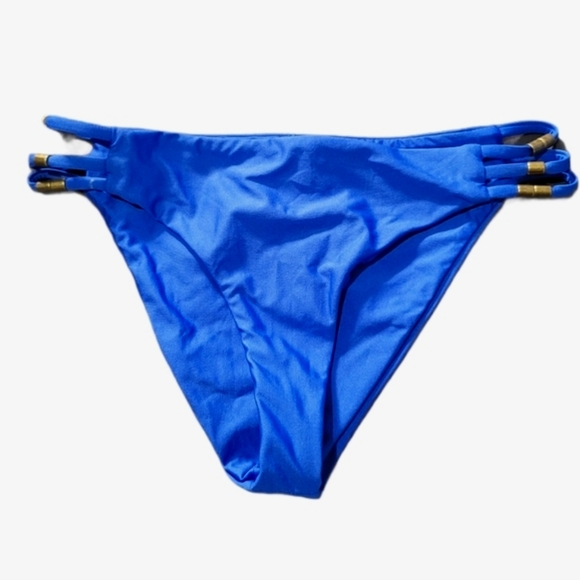 Ella Moss Blue Split Strap Beaded Swim Bott - Picture 2 of 5